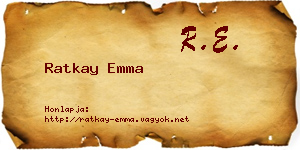 Ratkay Emma névjegykártya